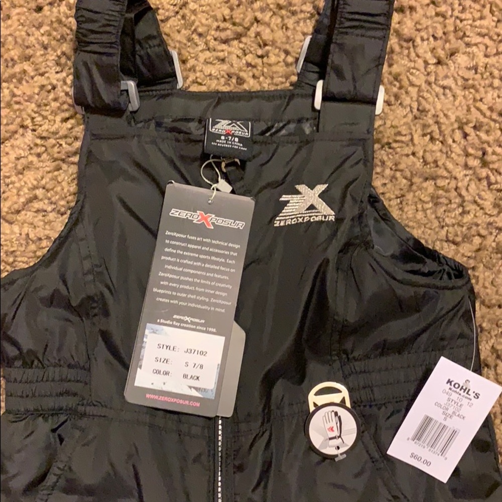 Kids ZeroXposur Black Snow Bib Size 7/8